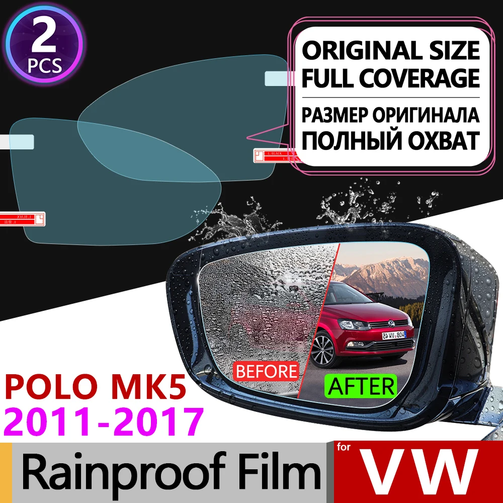 

For Volkswagen VW POLO 6R 6C 2009-2017 5 MK5 Full Cover Anti Fog Film Rearview Mirror Rainproof Anti-Fog Films Clean Accessories