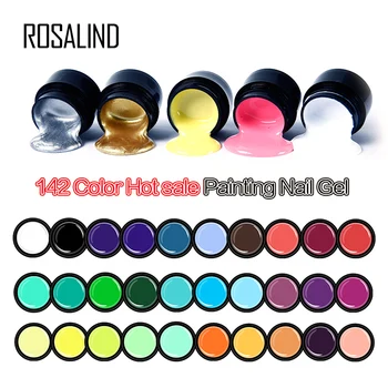 

ROSALIND 5ml Gel Lacquer HOT Sale Pure Color UV Gel Manicure Nail Art Gel Polish Design DIY Long-last Painting Color Gel Varnish