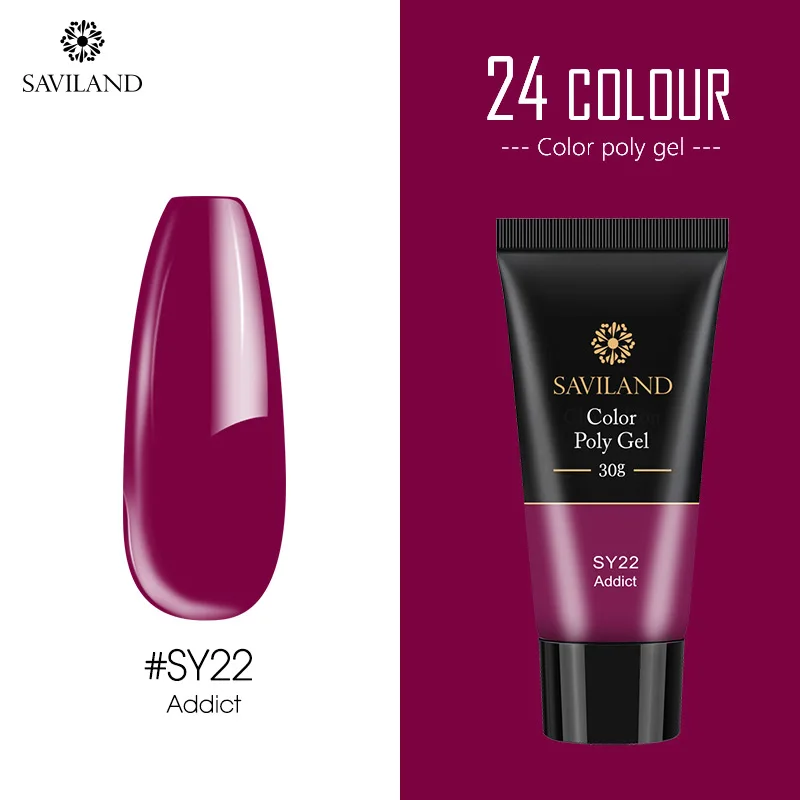 30G SY22 SAVILAND 15g Color Poly Gel Finger Extension 30g Red Blue Yellow Poly Gel Nail Gel Camouflage Soak Off UV Hard Fast Builder Gel - Цвет: 30G SY22