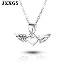 JXXGS модное женское ожерелье 925 пробы Серебряное ожерелье в форме сердца с подвеской в виде ангела с крыльями для женщин ювелирное изделие для повседневной носки