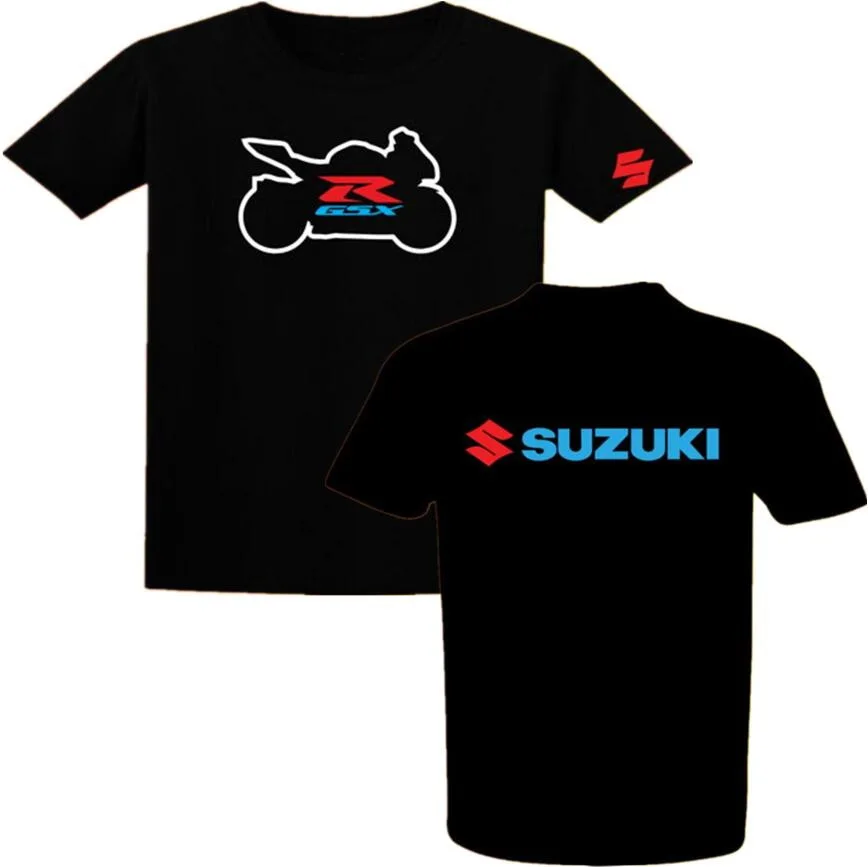 Мужская хлопковая футболка с логотипом Suzuki GSX R коротким рукавом европейский