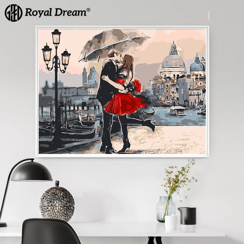 

Digital Oil Painting DIY Creative Meet Each Other Couples Handmade Painting Bedroom Decorative Painting Paintings Frameless Oil