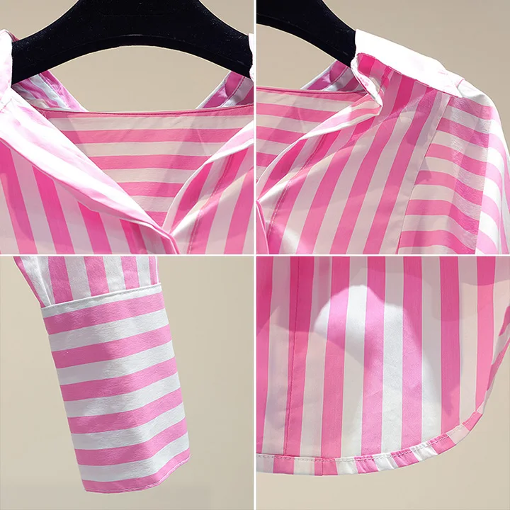 Полосатые женские рубашки с длинными рукавами новые весенне-осенние свободные женские однобортные топы с рукавами «летучая мышь» универсальная блузка Mujer
