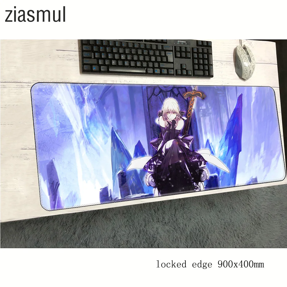 Saber Alter Mouse Pad 900x400x2mm Mats Fate Computer Mouse Mat Gaming Accessories Stay Night Mousepad Keyboard Pc Gamer Mouse Pads Aliexpress