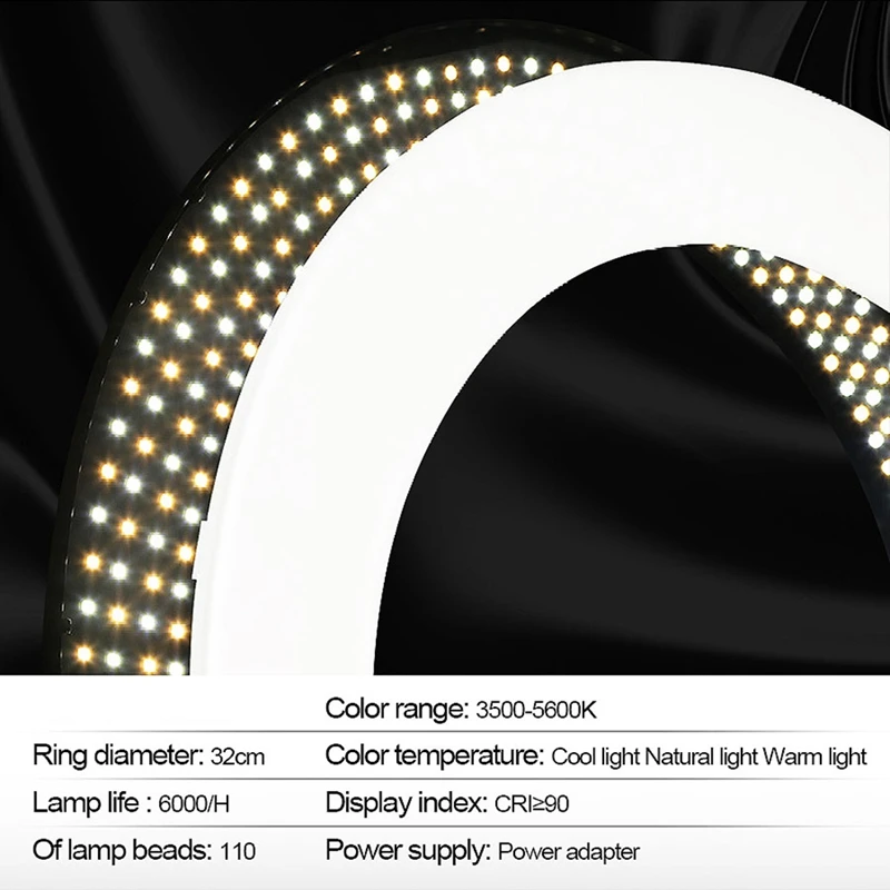 Светодиодный кольцевой светильник 32 см со штативом 1,7 м для прямого потока, видео на YouTube, Селфи, студийный светильник ing и т. д