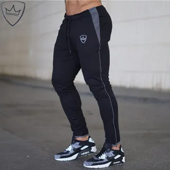 

Casual Men's Fashion Brand Pencil Pants Muscle Fitness Brother Slim Pants Elastic Waist Hip Hop Sports Pants Breathable Jogger