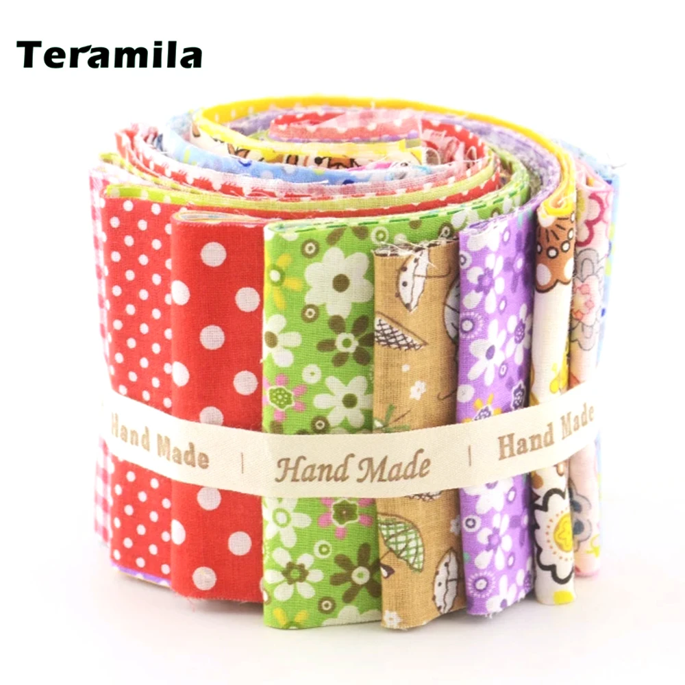 Teramila New Arrivals Colorful Design 7 PCS / Lot 9CMx50CM Sewing Material Cotton Jelly Rolls Strips Plain Fabric Patchwork | Дом и сад
