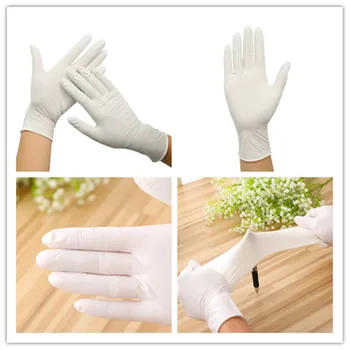 

100pcs/Lot Black White Disposable Gloves Latex Dishwashing/Kitchen/Work/Rubber/Garden House Cleaning Gloves for Women Men Gloves