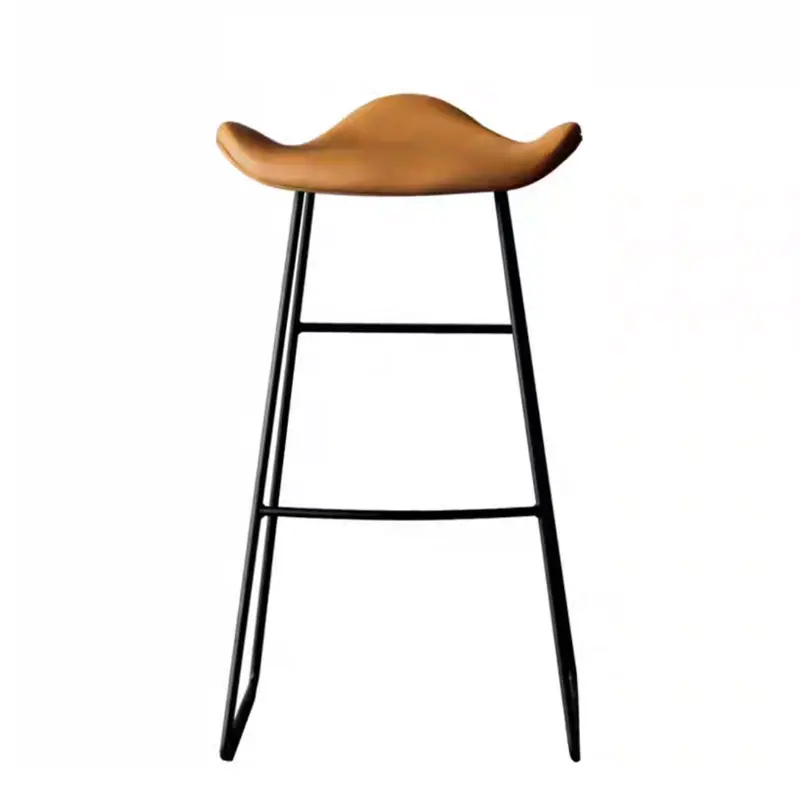 Light Brown 75cm Барный стул с высокой ногой современный простой индивидуальный модный бар ресторан книжный магазин металлический Железный арт стул для отдыха - Цвет: Light Brown 75cm