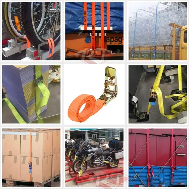 Porable Heavy Duty Tie Down Cargo Strap Luggage Lashing Strong Ratchet Strap Belt With Metal Buckle 13MF