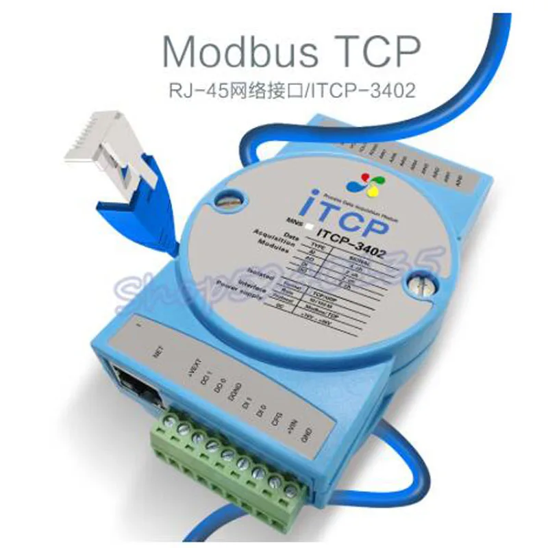 ITCP-3402 Аналоговый Цифровой вход и выход Ethernet RJ45 Модуль сбора данных 4AI 2AO 2DI 2DO MODBUS TCP