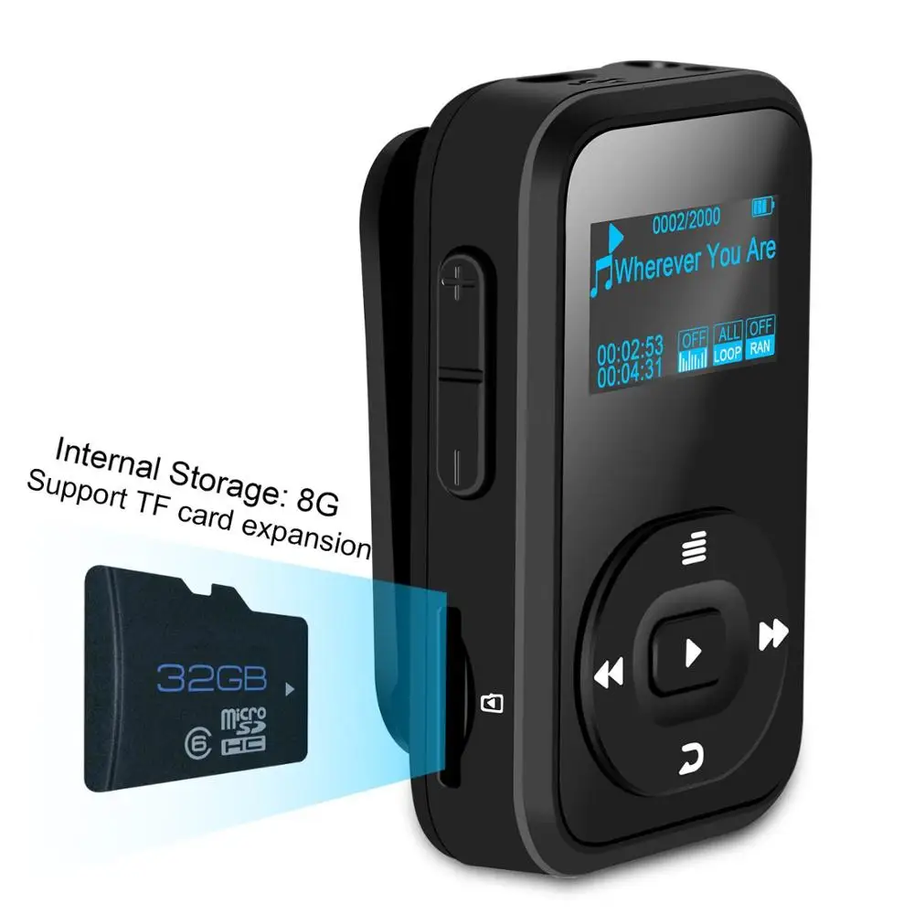 MP3 плеер Walkman, Bluetooth, 8 ГБ, спортивный музыкальный плеер без потерь, fm-радио, поддержка TF карты
