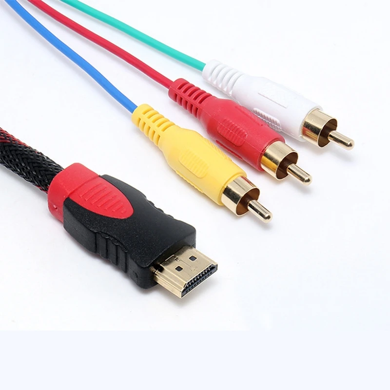 1080P 5ft HDMI штекер на 3 RCA Видео Аудио AV адаптер для кабельного шнура для ТВ HD ТВ цифровой видеодиск usb разъем удлинитель Кабель prolunga usb кабель