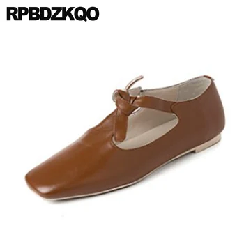 

square toe size 42 10 chinese flats brown 2019 women 11 designer shoes china bow large japanese genuine leather ladies black