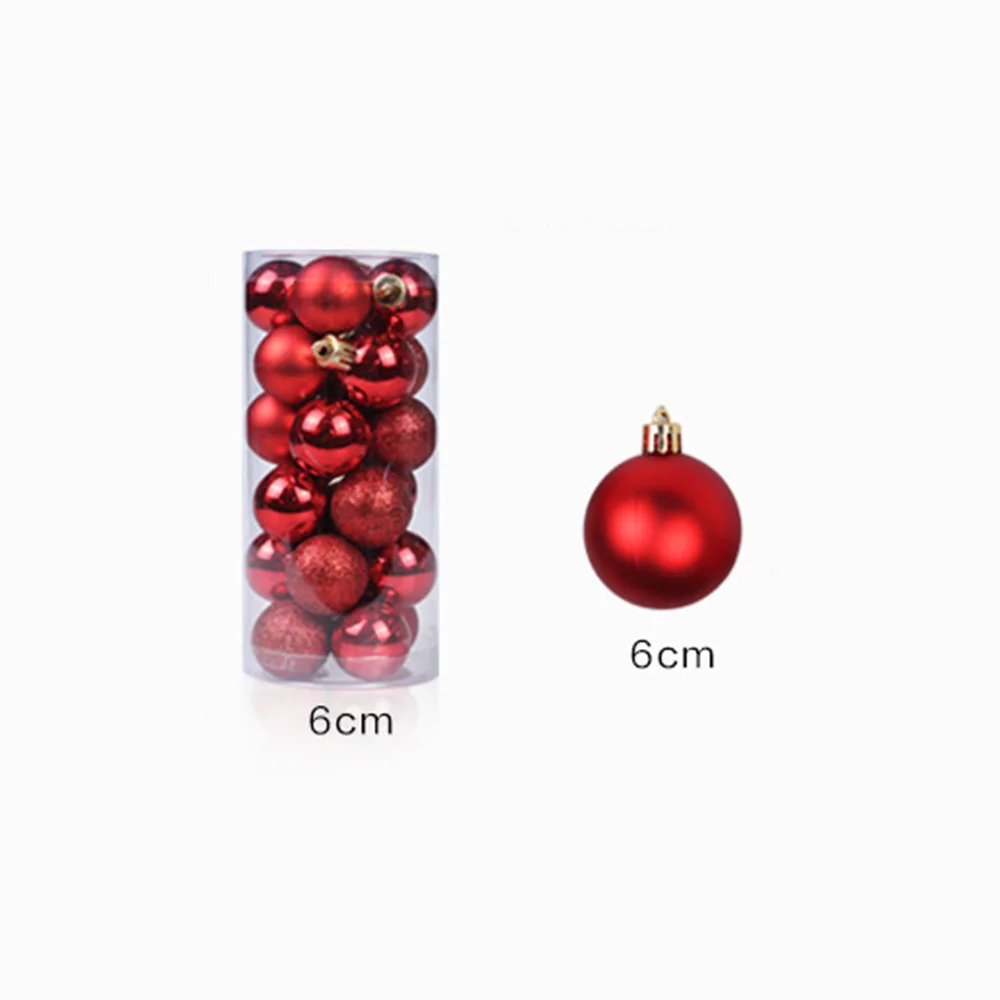 24 шт./компл. 60 мм елочный шар висит украшение для домашней вечеринки кулон декоры Пластик шарики