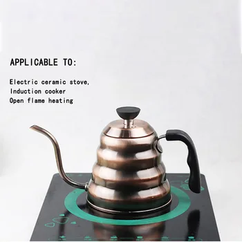 

Teflon Coffee Pot Stainless Steel Coffee Pot 90 Vertical Fine Water Outlet Coffee Maker Percolator Tea Pot Barista Tools