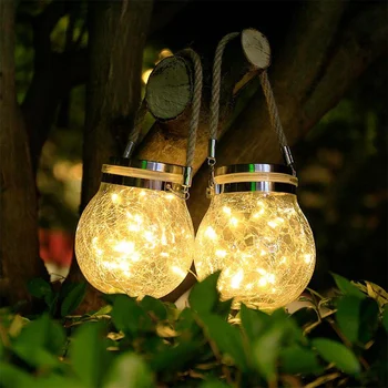 

Solar Crack Light Solar Outdoor Decorative Light Garden Hanging Light Solar Cone Shape Hanging Lamp LED Bulbs Lithium Battery 5V
