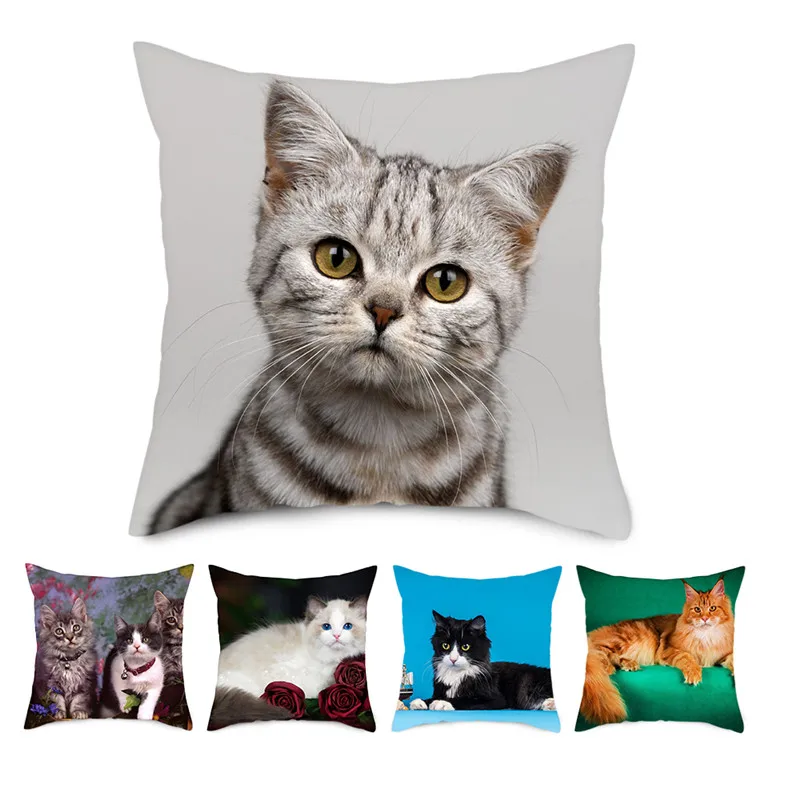 Чехол для подушки Fuwatacchi Cute Cats Pets Anilmals фото наволочка домашнего дивана
