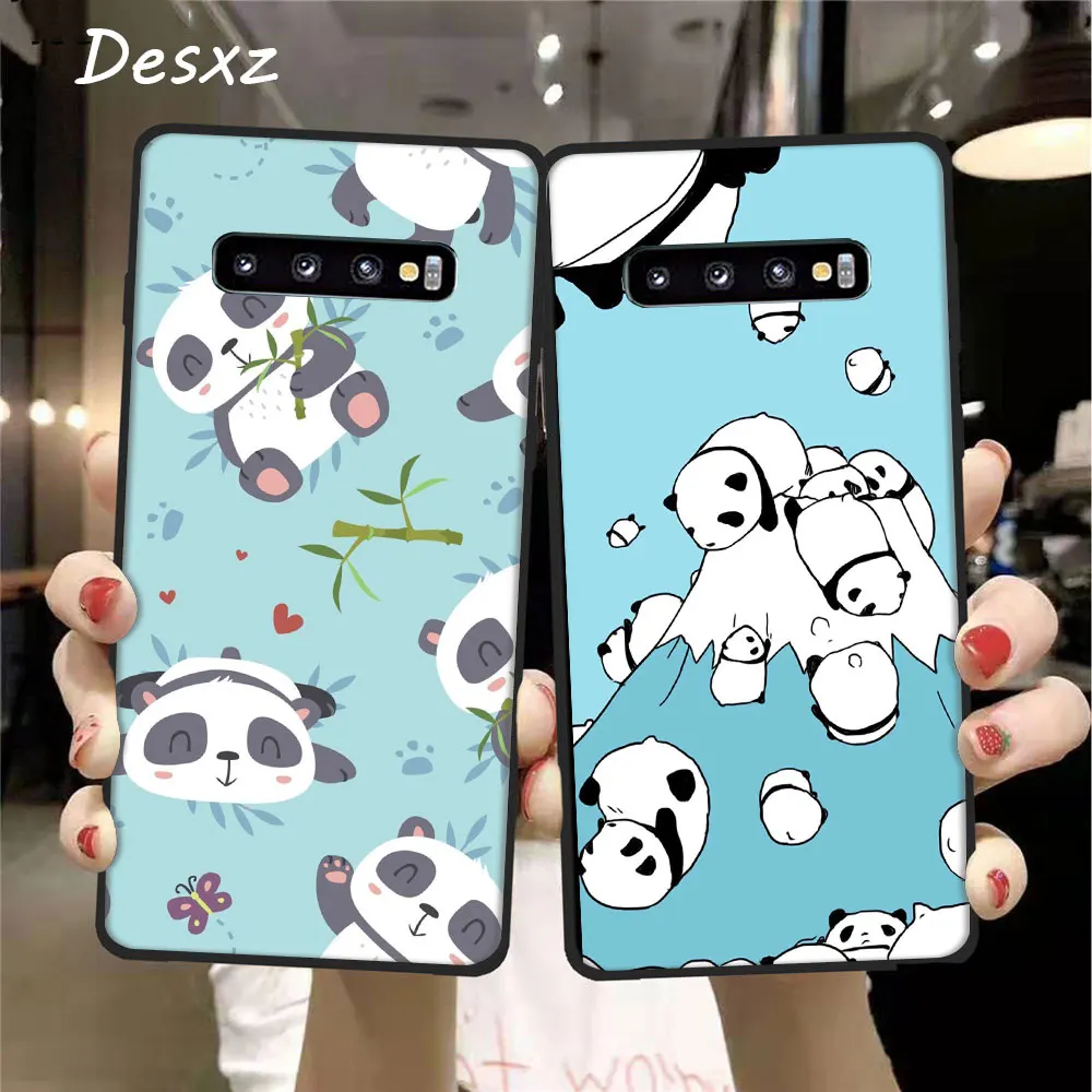 Soft Phone Case for Samsung A6 A7 A8 A9 2018 S6 S7 Edge S8 S9 S10 Plus Cover Cartoon panda | Мобильные телефоны и