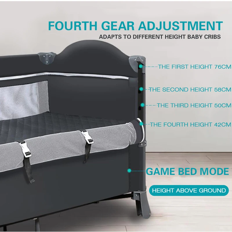Европейский Multifunctionbaby кроватки для новорожденных складной детский манеж