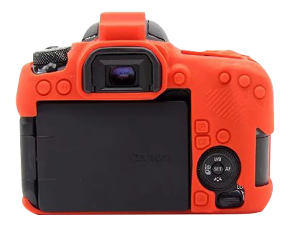 CAENBOO для Canon EOS 77D сумка для камеры Мягкий силиконовый резиновый защитный чехол для корпуса чехол для Canon EOS 77D черная цветная сумка - Цвет: Оранжевый