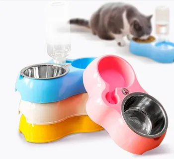

Eat Dog Feeder Bowl Automatic Water Bottle Auto Dog Feeding Food Container Accessories Neck Miska Dla Psa Pet Products XX50DF