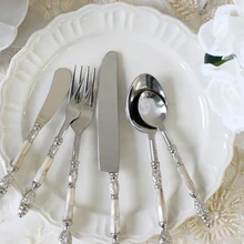 Vintage High-grade Sense of Fritillary Shell Gloss Stainless Steel Knife Spoon Fork Coffee Spoon Butter Knife Tableware