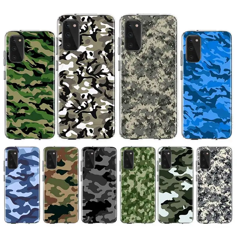 Камуфляжный военный армейский ТПУ чехол для Samsung Galaxy S10 S20 Ultra S9 S8 Plus S10e S7 Note 8 9 10