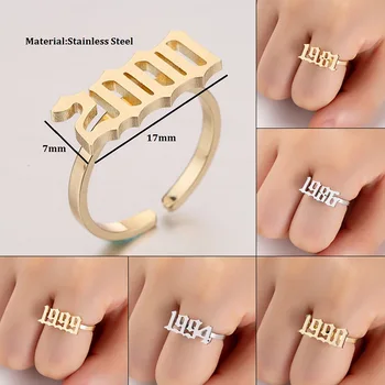 

1980 To 2000 Number Date Of Birth Ring Fashion Jewelry 1993 1994 1995 1996 1997 1998 1999 2000 Ring Femme Gift