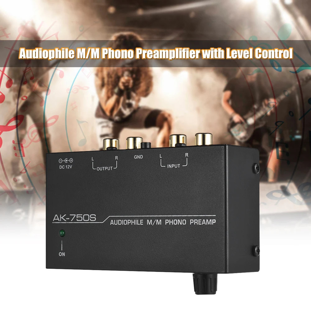 

Audiophile M/M Phono Preamp Preamplifier with Level Controls RCA Input & Output Interfaces Music Instrument Amplifier