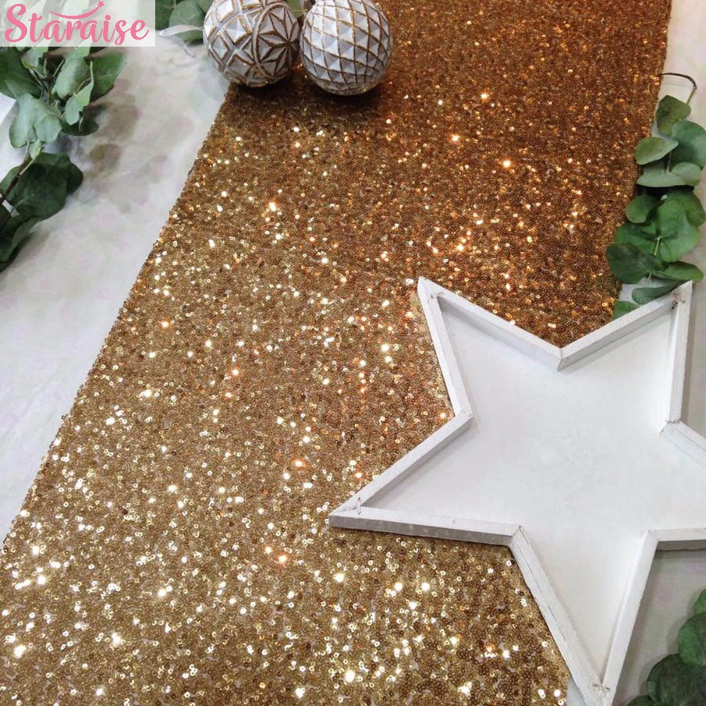 Staraise 26x268 см золотая скатерть с блестками украшение для свадебного стола