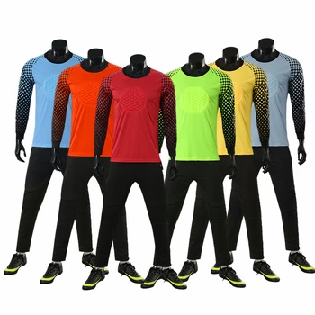

Shinestone Free Shipping Free Return Men Goalkeeper Uniform Soccer Jersey Customized Polyester Kid Adult Goalkeeper Jersey Set
