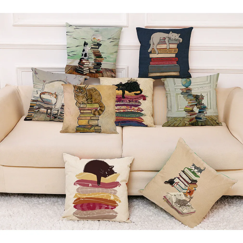 

Cotton Linen Square Home Decorative Throw Pillow Case Sofa Waist Cushion Cover funda almohada CFWS