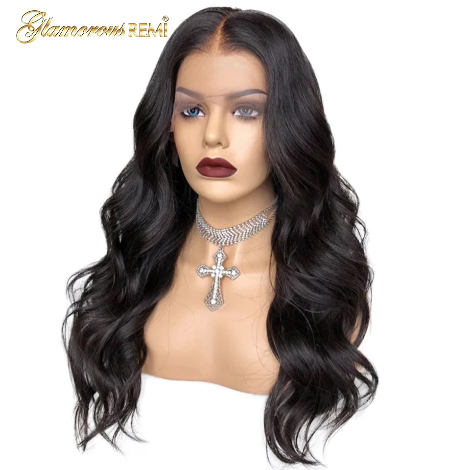

Glamorousremi Brazilian Body wave Human Remy Hair Wig Glueless lace front Women wigs 150% Density Pre Plucked Hairline 8-26 inch