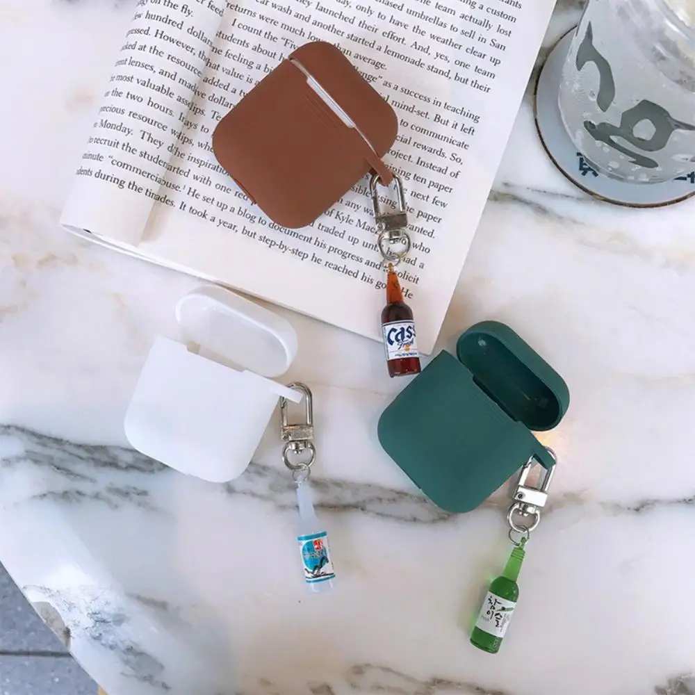 Подвеска в виде бутылки вина брелок декоративный силикон чехол для Apple Airpods 1/2 Bluetooth наушники анти-осень чехол сумка