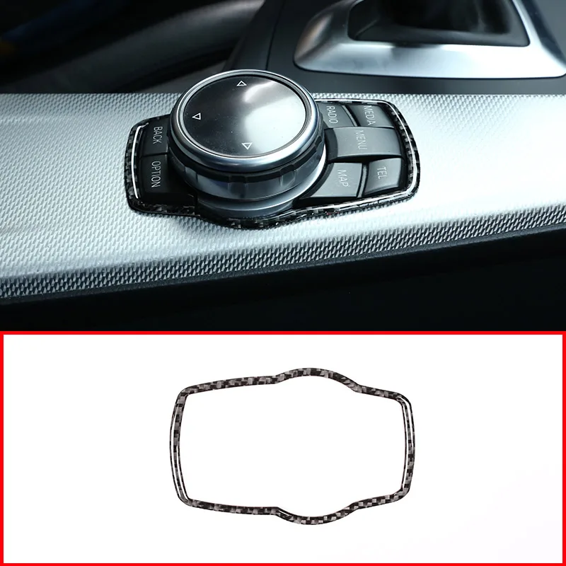 

Carbon Fiber Car Multimedia Decorative Circle Trim Stickers For BMW 3 Series GT F30 F33 F34 F35 2013-2018