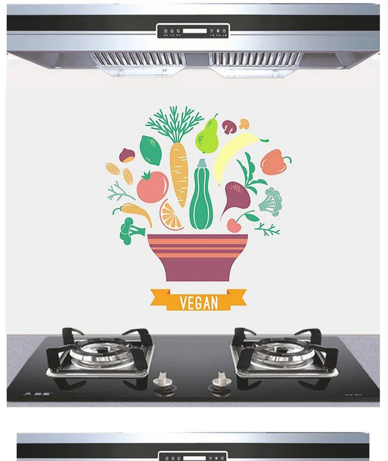 

Anti Oil Pollution Cartoon Wall Sticker For Kitchen Transparent Self Adhesive Stickers For Kitchen And Closet Decoration
