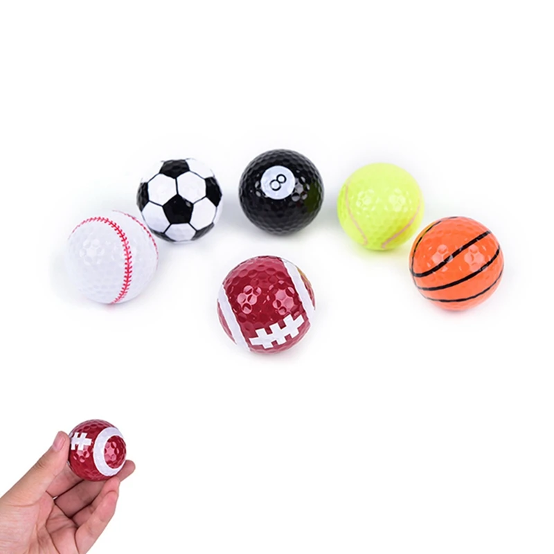 

6 pcs/set Novelty Colorful Sports Golf Balls Golf Game Strong Resilience Force Sports Practice Funny Balls Gift Indoor Outdoor