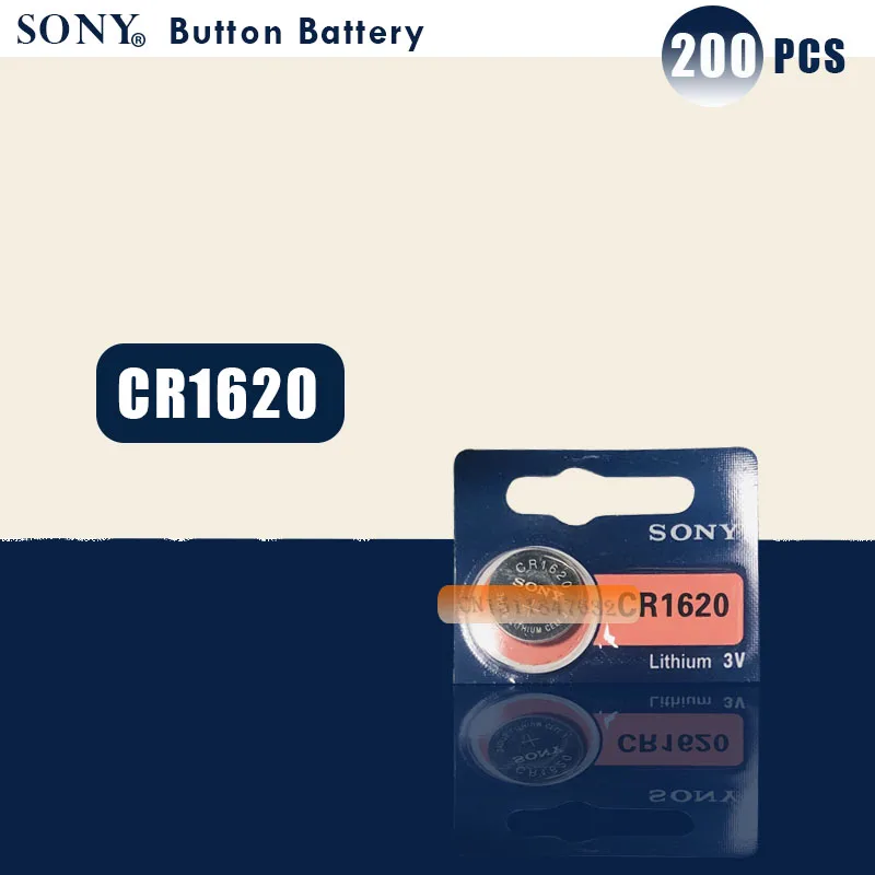 200 шт./лот Sony 100% оригинальный CR1620 кнопочный Аккумулятор для часов автомобильный