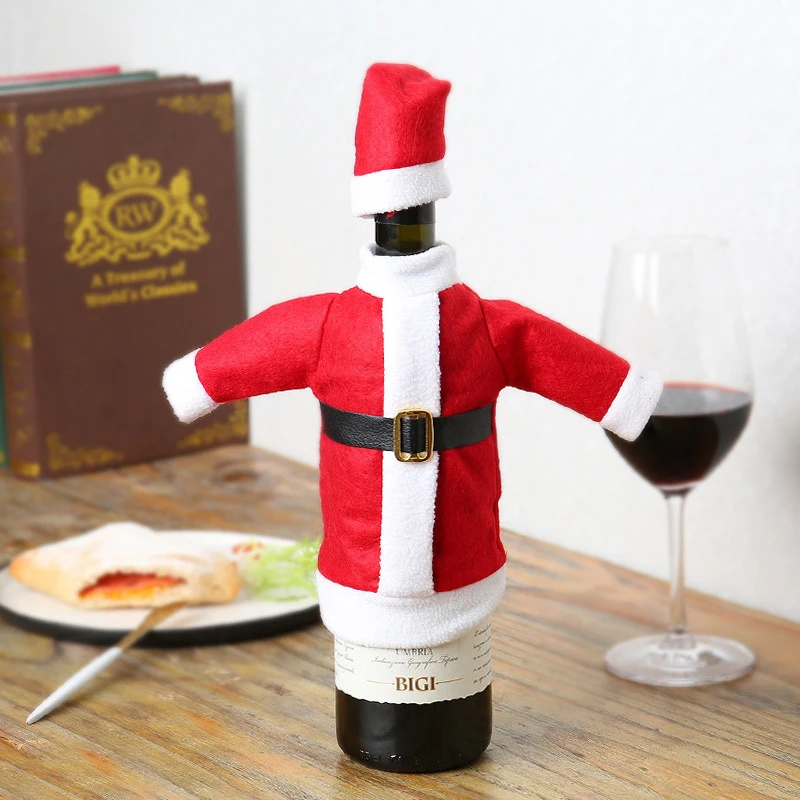Санта Клаус чехол для бутылки вина Рождественский ужин бутылка украшение Рождественский костюм красное вино Пылезащитный чехол Набор чехол на бутылку