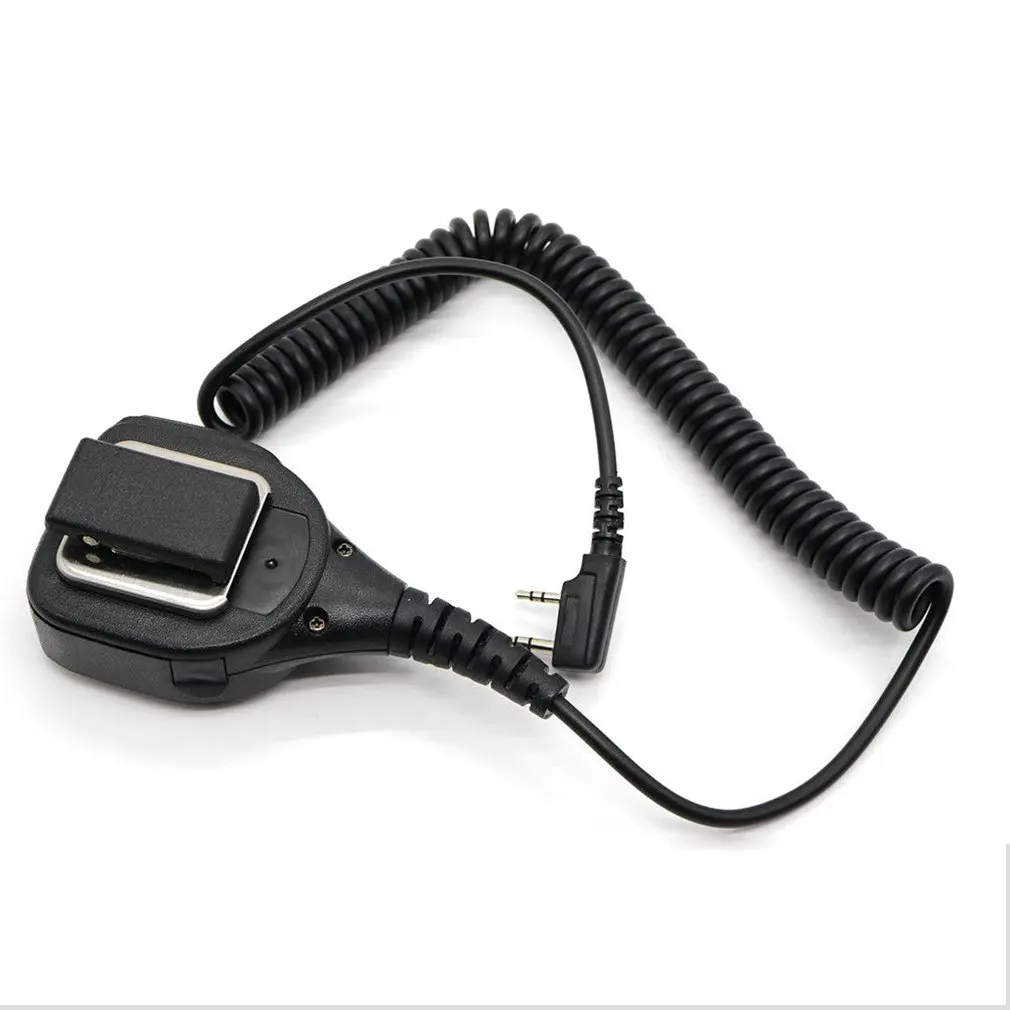 2-Pin PTT Microphone Rainproof Shoulder Speaker for Two-way Radio Walkie-Talkie UV-5R BF-888S Kenwood TYT Radioddity GD-77