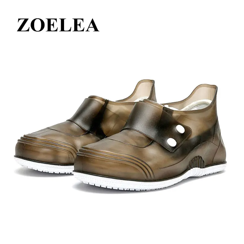 

1 Pair Foot Wear Elastic Silicone Shoe Cover Zipper Travel Portable Rain Boots Accessories Outdoor Waterproof Protective