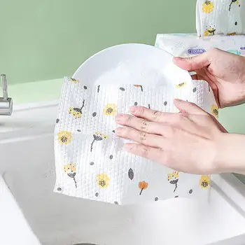 

Disposable Kitchen Reusable Towel Non-woven Cloth Antibacterial Table Rags Dishcloth Disposable Wet Tissue Durable Firm