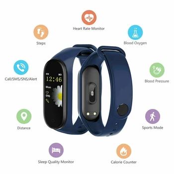 

High Quality M4 Smart Bracelet Bluetooth Heart Rate Blood Pressure Fitness Sport Tracker Women Men IP67 Waterproof Smart Band