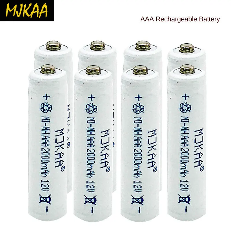 Аккумулятор MJKAA NIMH AAA 2000mAH 1 2 V 3A перезаряжаемый 1000 круг для фонарика камеры