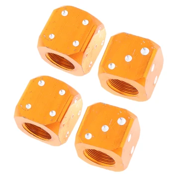 

4 x Orange Dice Bike Bicycle Motorcycle Car Tyre Tire Valve Dust Cap Cover