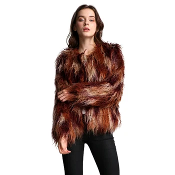 

Women Fashion Warm Faux Fur Coat Wool Loose Short Coat Autumn Winter Jacket hc