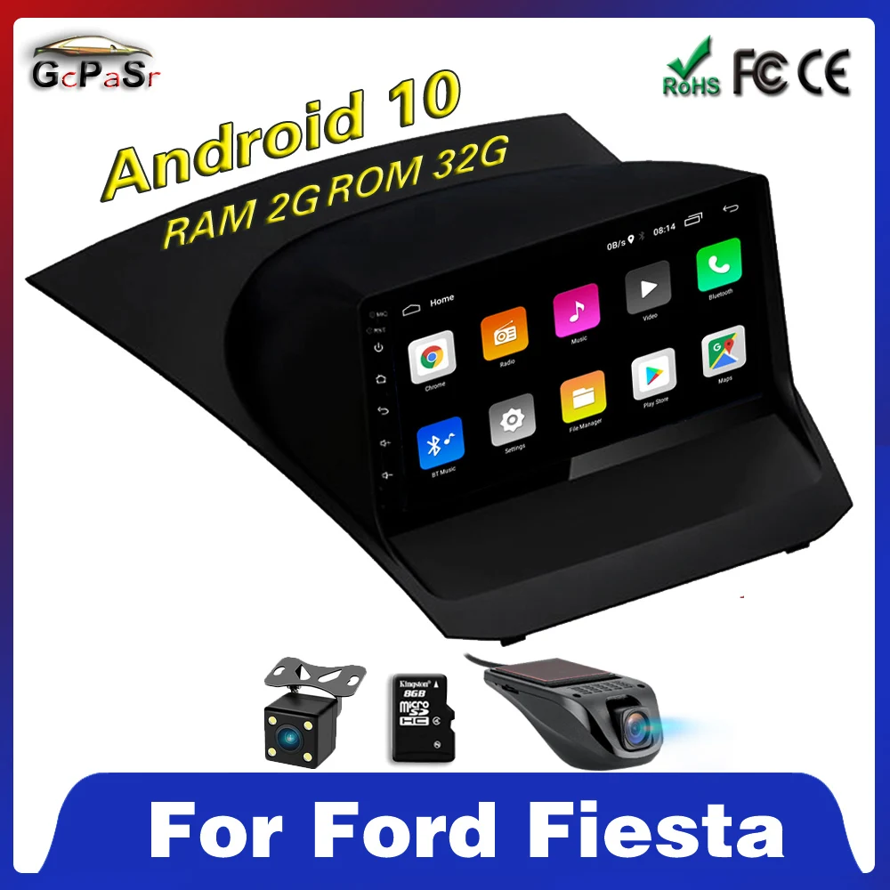 2 Din Android 10 автомобильный стерео Мультимедийный плеер для Ford Fiesta 2009 2010 2018 IPS GPS