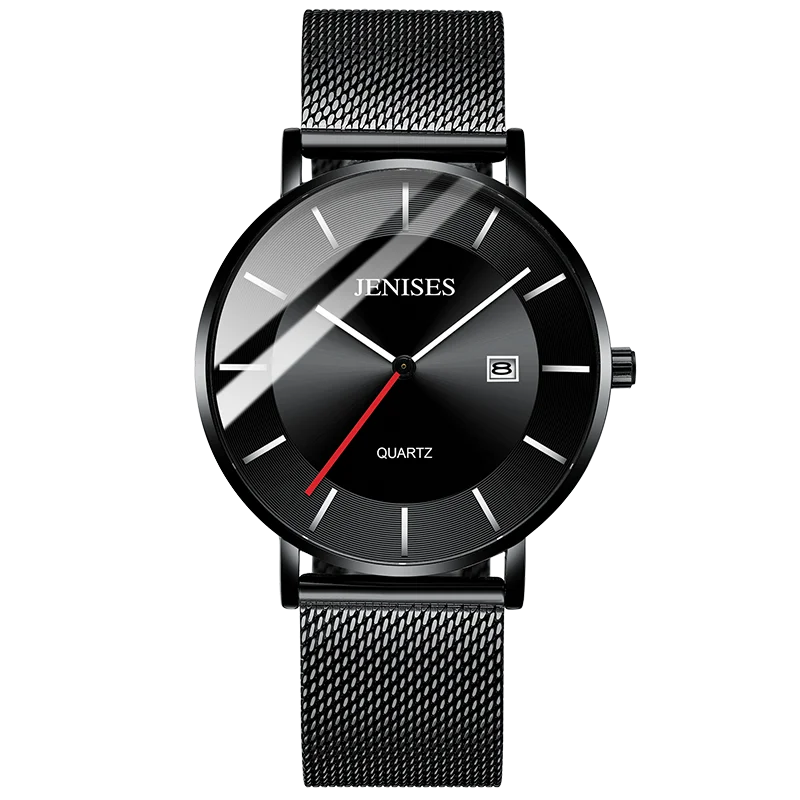 

2020Fashion brand men's watch thickness 6mm quartz watch calendar watch men's leather strap watch waterproof clock men's watch