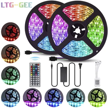 

LTG-GEE LED Strip Light 2835/5050 RGB DC12V 5M-15M Flexible RGB LED Stripe Ribbon Diode Backlight For Home Room kitchen Party